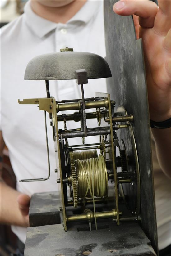 A George III oak longcase clock, Robt Alexander, Leith, H.225cm